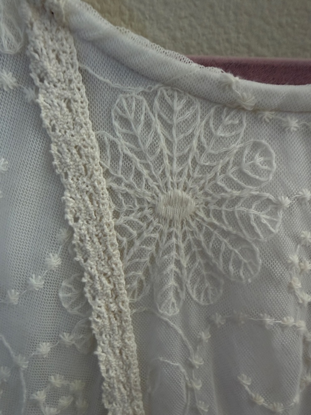 Vintage Cream Lace Boho Tunic Top - Picture 5 of 8